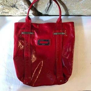 GUESS Extra large patent red leather bag!